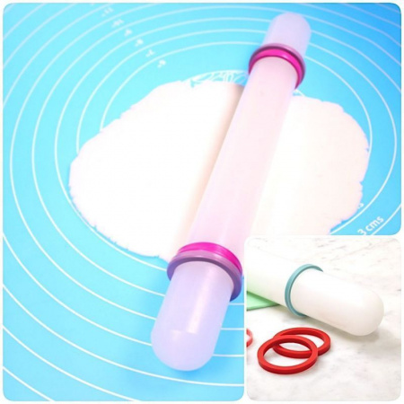 Скалка для мастики с ограничителями 22*3 см