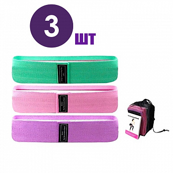 Фитнес резинки-ремни набор 3 шт (полиэстер+латекс)