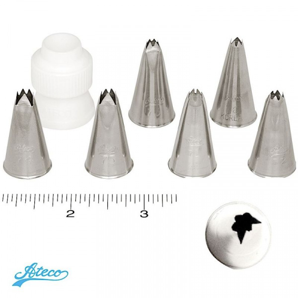 Кондитерская насадка Ateco рифлёный лист №71-76 | малый размер