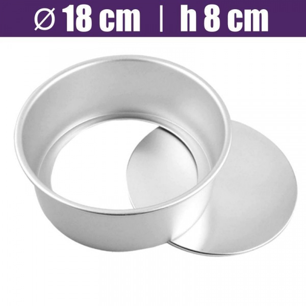 Формы алюминиевая для выпечки Кольцо Ø 18 см, высота 8 см, съёмное дно