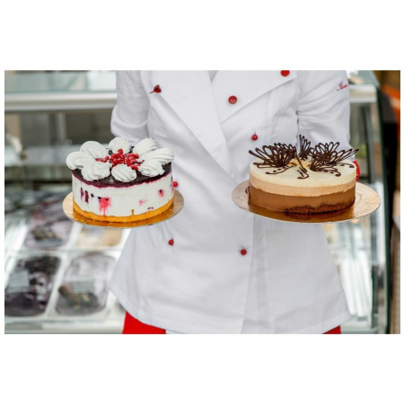 Подложка для торта усиленная Золото/Жемчуг 2х сторон. 3.2 мм, Ø 220 мм