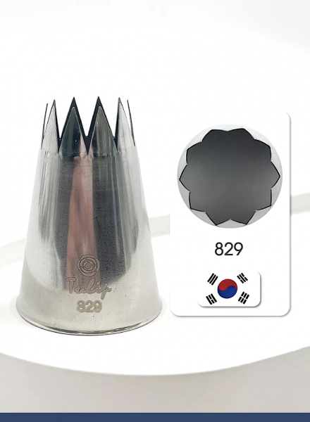 Кондитерская насадка 829 Tulip открытая звезда д.17,5 мм, 10 лучей