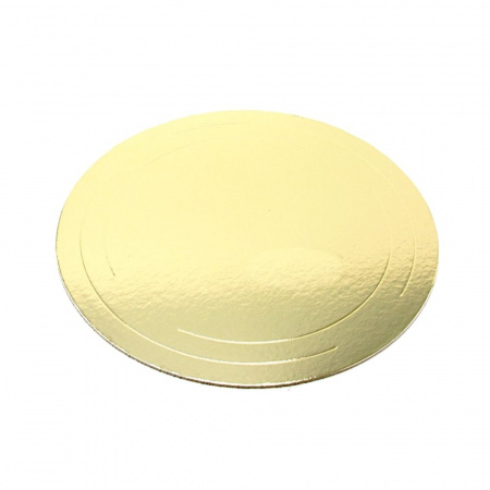 Подложка для торта усиленная Золото/Жемчуг 2х сторон. 3.2 мм, Ø 220 мм