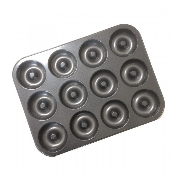 Форма для выпечки металлическая антипригарная | 12 кексов - Пончики