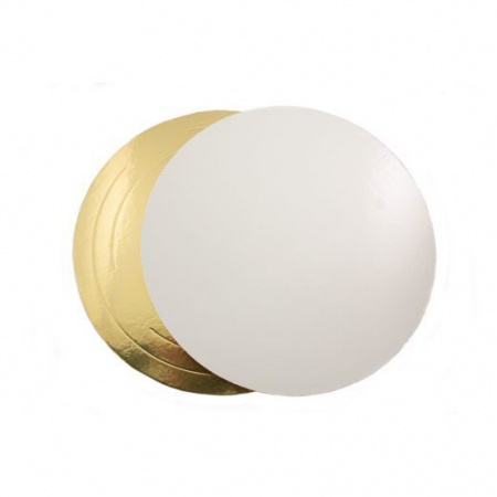 Подложка для торта усиленная Золото/Жемчуг 2х сторон. 3.2 мм, Ø 160 мм